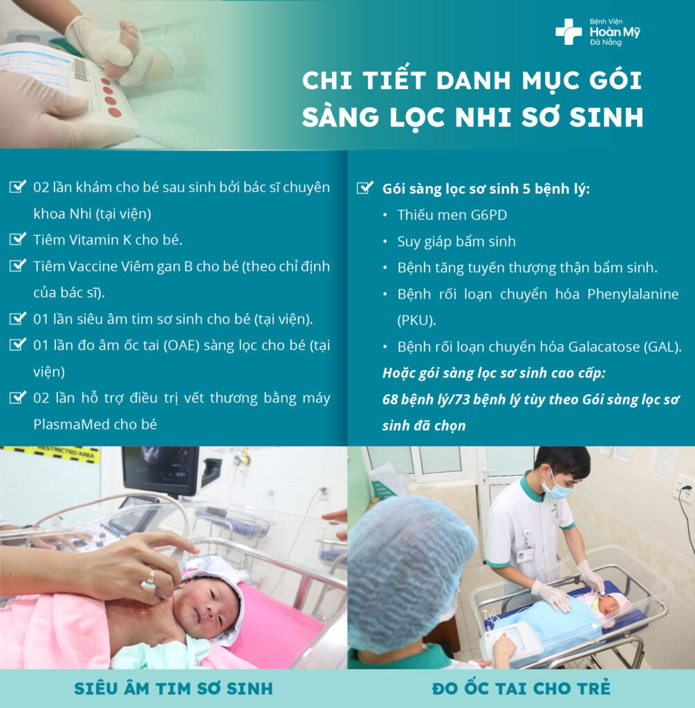 Các dịch vụ dành cho bé khi mẹ chọn gói “Sàng lọc nhi sơ sinh”